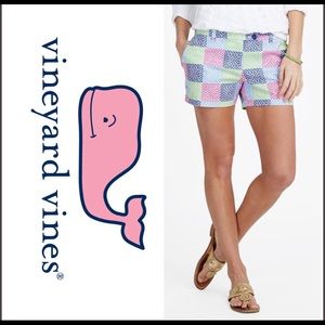 Vineyard Vines patchwork whale logo shorts